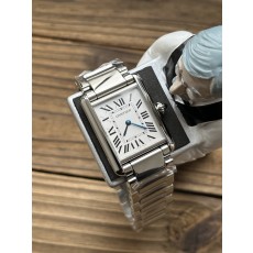AF 까르띠에 탱크 25MM 머스트 라지 스틸 화이트다이얼 브레이슬릿