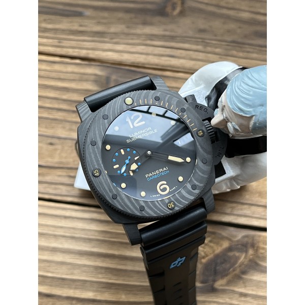 VSF 파네라이 PAM616 카보덱 블루 로고 블랙 러버스트랩
