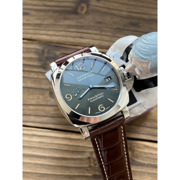VSF 파네라이 PAM1116 스틸 블랙다이얼 블루핸즈 가죽스트랩
