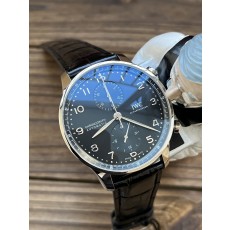 ZF IWC 포르투기저 크로노그래프 블랙다이얼 블랙가죽스트랩