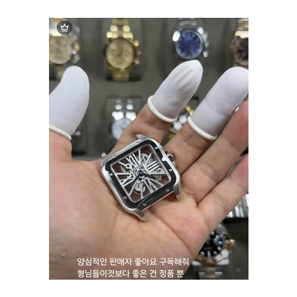 (초특가)산토스 스켈레톤 +브레이슬릿 기본 (블랙악어가죽+디버클추가10만원)