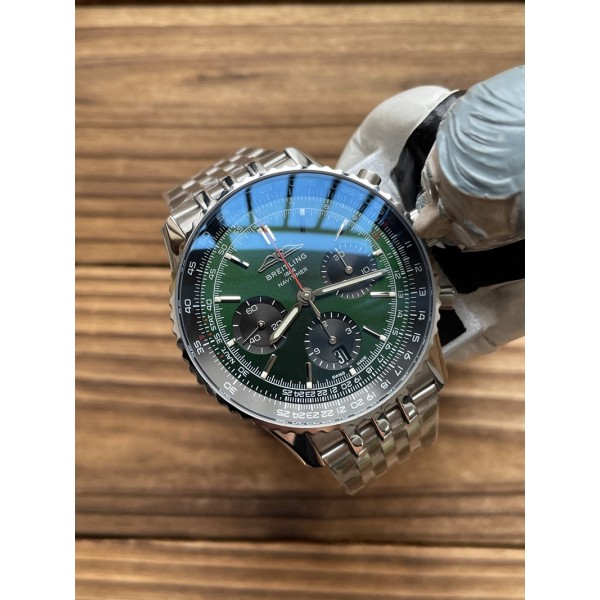 BLS 브라이틀링 내비타이머 43mm 크로노그래프 스틸 그린