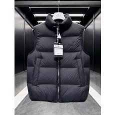 몽클레르 FW26 Gabas 남성 스탠드 칼라 구스다운 패딩 베스트 블랙