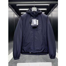 프라다 Re-Nylon 리나일론 구스다운 후드 패딩 재킷 네이비