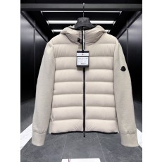 몽클레르 Cardigan Tricot 남성 경량 후드 울 믹스 다운 가디건 아이보리
