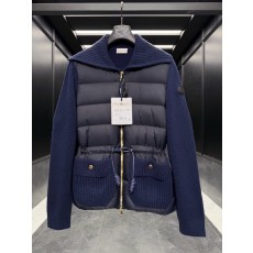 몽클레르 Cardigan Tricot 여성 울 캐시미어 믹스 다운 패딩 니트 가디건 네이비